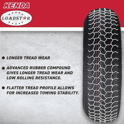Kenda 22661060 4.80/4.00-8 Load Star 2 Ply Tubeless Trailer Tire