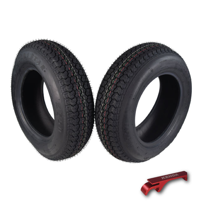 Kenda K550 ST205/75D15 Loadstar Trailer Tire Bias-Ply Tire for Superior Towing Performance with Enhanced Stability for Utility Trailers, Cargo Trailers, and Boat Trailers with Kenda Keychain (2 Pack)