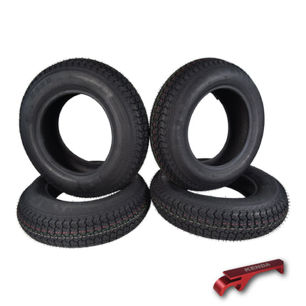 Kenda K550 ST205/75D15 Loadstar Trailer Tire Bias-Ply Tire for Superior Towing Performance with Enhanced Stability for Utility Trailers, Cargo Trailers, and Boat Trailers with Kenda Keychain (4 Pack)