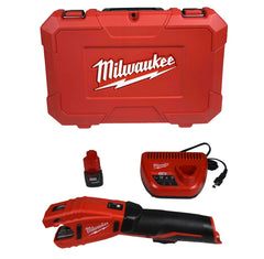 Milwaukee M12 12V Lithium-Ion Cordless Copper Tubing Cutter Kit, 3/8 in. to 1 in. Capacity, 500 RPM, with 1.5Ah Battery, Charger, and Carrying Case-Fast Cutting for Plumbing and HVAC-(2471-21)