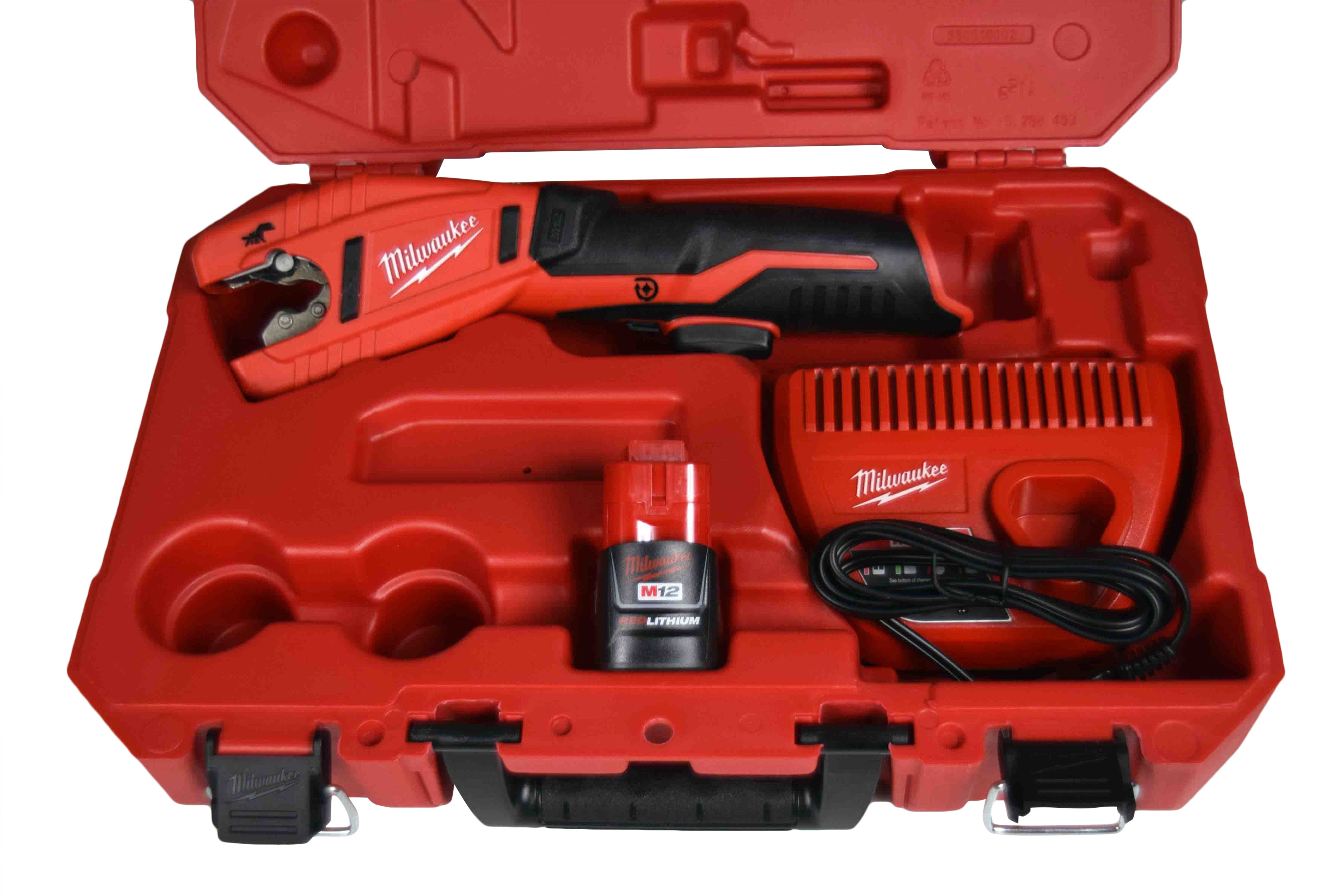 Milwaukee M12 12V Lithium-Ion Cordless Copper Tubing Cutter Kit, 3/8 in. to 1 in. Capacity, 500 RPM, with 1.5Ah Battery, Charger, and Carrying Case-Fast Cutting for Plumbing and HVAC-(2471-21)