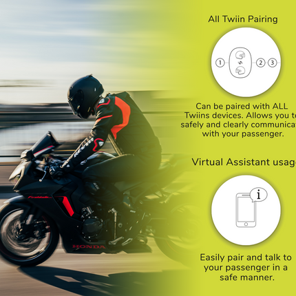 Twiins HF 3.0 Intercom Bluetooth Motorcycle Helmet Communication Headset