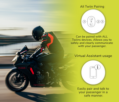 Twiins HF 3.0 Intercom Bluetooth Motorcycle Helmet Communication Headset