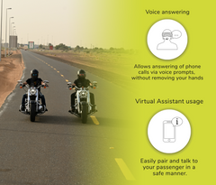 Twiins HF 2.0 Bluetooth Motorcycle Helmet Communication Headset (Dual Speaker)