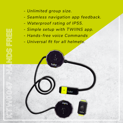 Twiins HF Group Talk Bluetooth Motorcycle Helmet Communication Headset (SB/HF2)