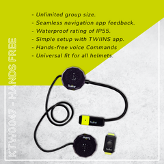 Twiins HF Group Talk Bluetooth Motorcycle Helmet Communication Headset (SB/HF2)