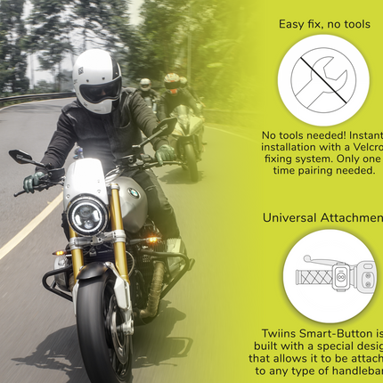 Twiins HF Group Talk Bluetooth Motorcycle Helmet Communication Headset (SB/HF2)