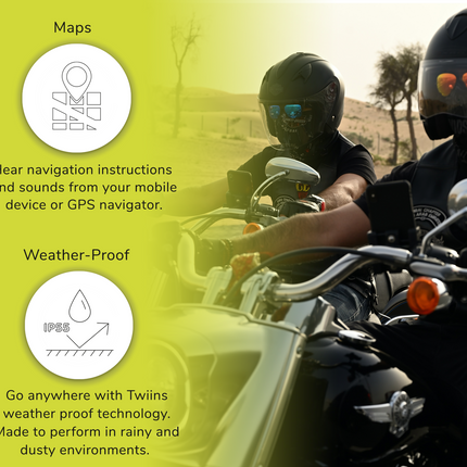 Twiins HF Group Talk Bluetooth Motorcycle Helmet Communication Headset (SB/HF2)