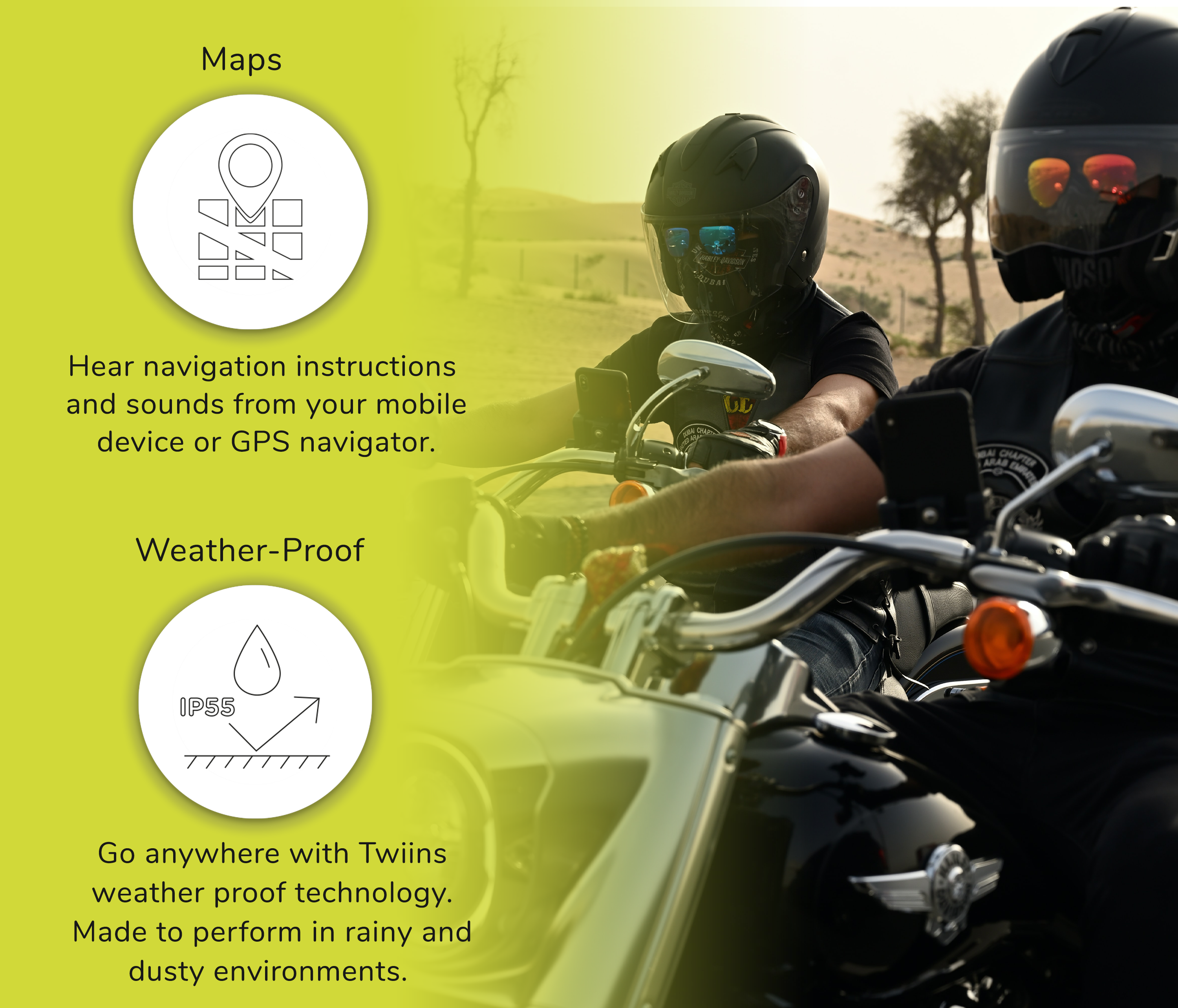 Twiins HF Group Talk Bluetooth Motorcycle Helmet Communication Headset (SB/HF2)