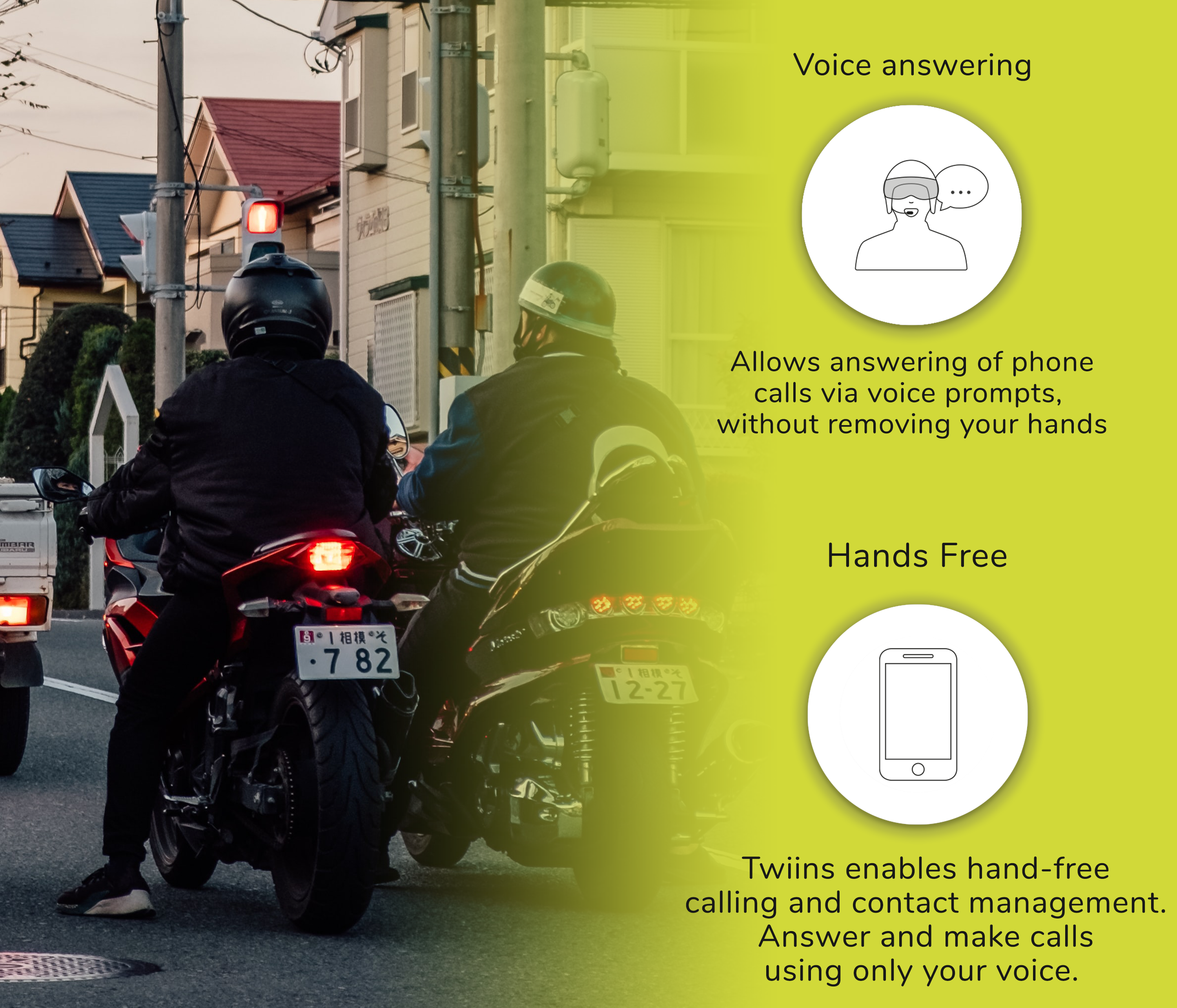 Twiins HF Group Talk Bluetooth Motorcycle Helmet Communication Headset (SB/HF2)
