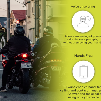 Twiins HF Group Talk Bluetooth Motorcycle Helmet Communication Headset (SB/HF2)