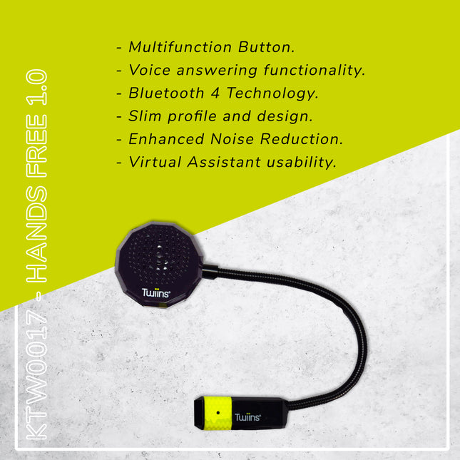 Twiins HF 1.0 Bluetooth Motorcycle Helmet Communication Headset (Single Speaker)