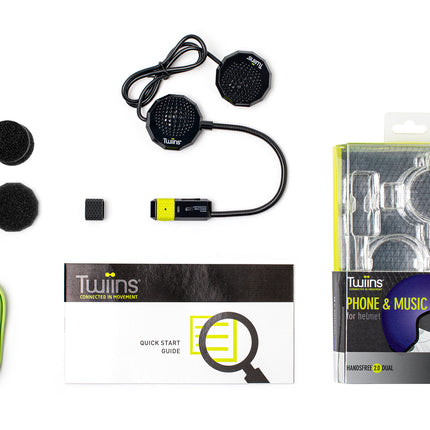 Twiins HF 2.0 Bluetooth Motorcycle Helmet Communication Headset (Dual Speaker)