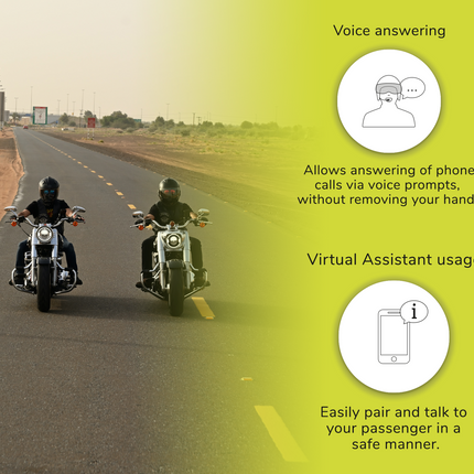 Twiins HF 2.0 Bluetooth Motorcycle Helmet Communication Headset (Dual Speaker)