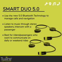Twiins HF Smart Duo Bluetooth Motorcycle Helmet Communication Headset