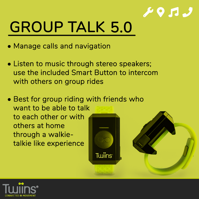 Twiins HF Group Talk Bluetooth Motorcycle Helmet Communication Headset