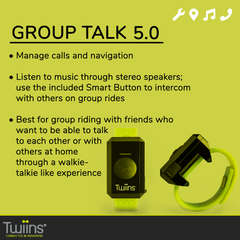 Twiins HF Group Talk Bluetooth Motorcycle Helmet Communication Headset