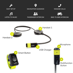 Twiins HF Group Talk Bluetooth Motorcycle Helmet Communication Headset