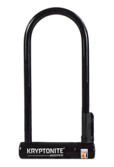 Kryptonite Keeper Bike U-Lock, Anti-Theft Security Bicycle U Lock, Sold Secure Silver, 12mm Steel Shackle with Mounting Bracket and Keys, High Security Lock for Bicycles E-Bike, Scooters, Black