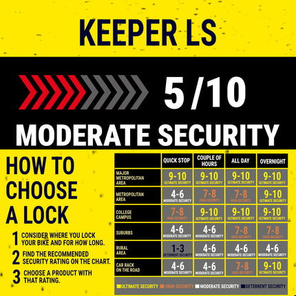 Kryptonite Keeper Bike U-Lock, Anti-Theft Security Bicycle U Lock, Sold Secure Silver, 12mm Steel Shackle with Mounting Bracket and Keys, High Security Lock for Bicycles E-Bike, Scooters, Black