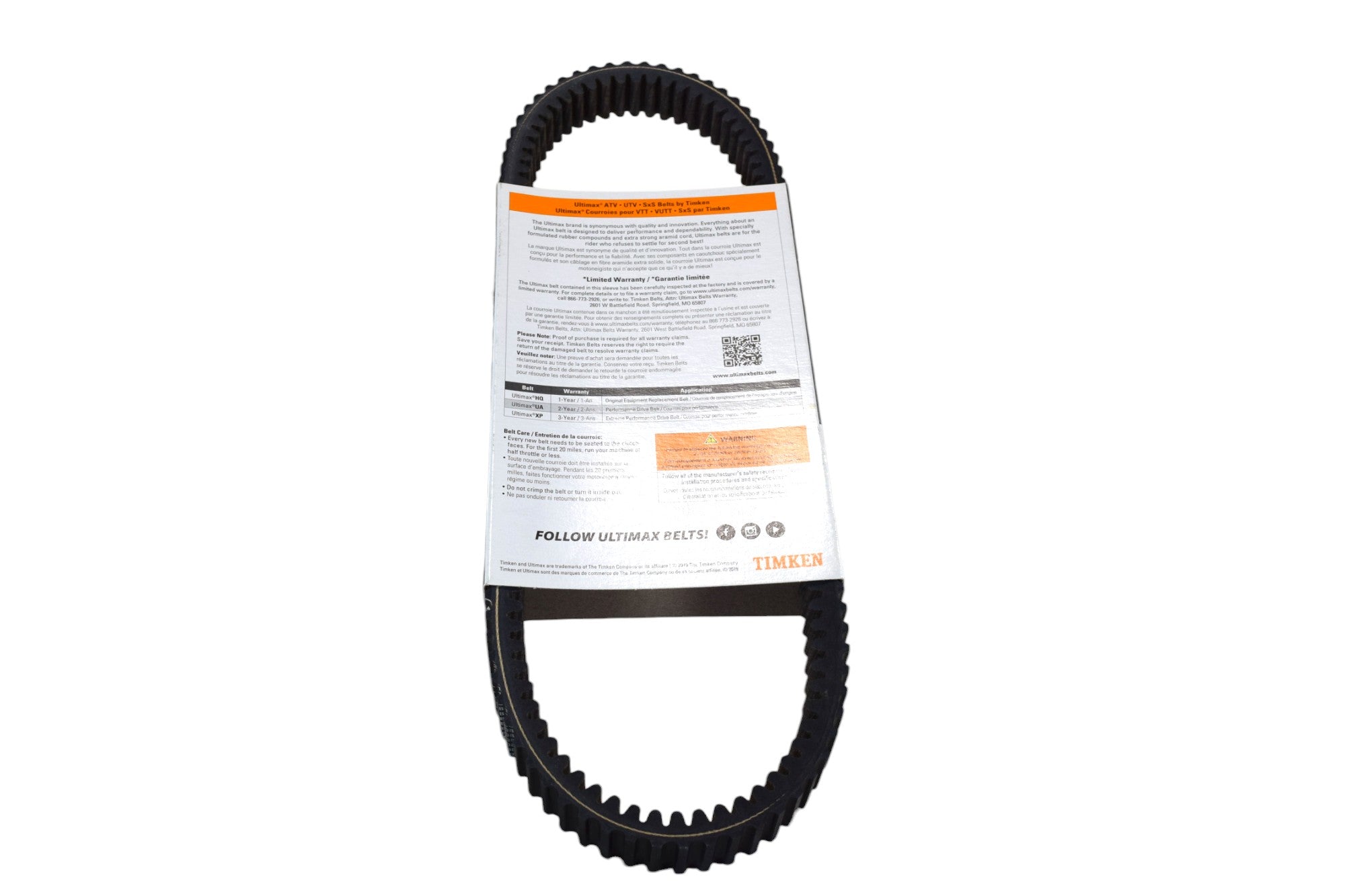 Ultimax UXP457 Drive Belt Polaris Ranger, RZR, and Ace OEM Replacement for 3211143, 3211169, 3211206 (Made in USA)