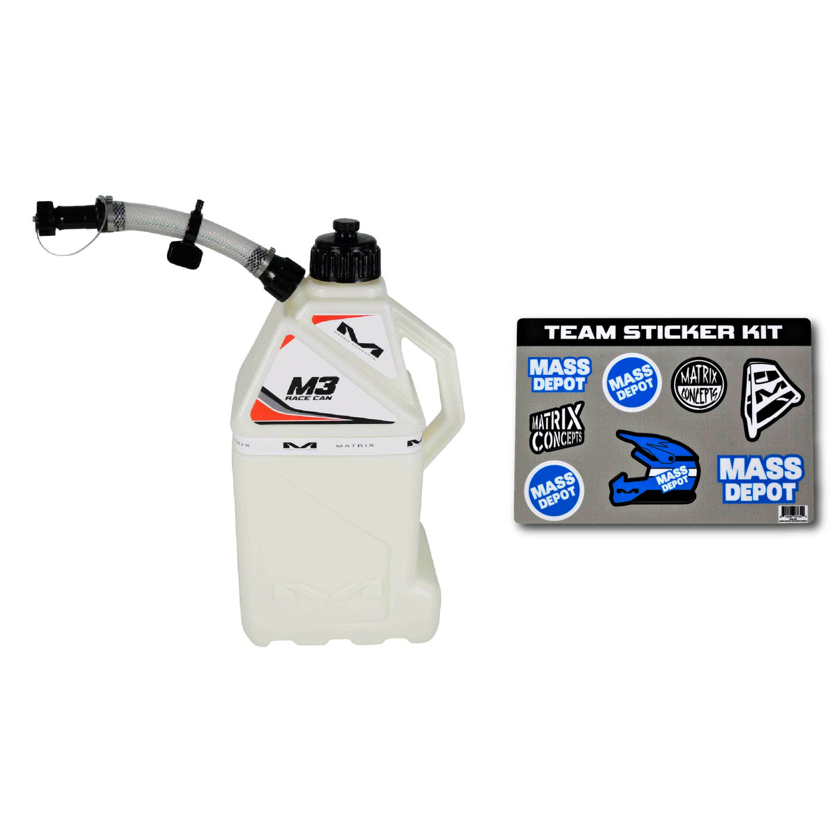 Matrix Concepts M3 UTILITY CAN WHITE-USA with Matrix/Mass Depot Sticker Pack