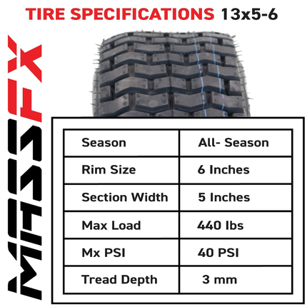 MASSFX 13x5-6 Go-Kart Tires 4ply 2-Pack