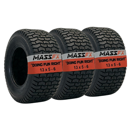 MASSFX 13x5-6 Lawn and Garden Tire 13x5x6 4PLY 3mm Tread Depth, 3 Tire Set