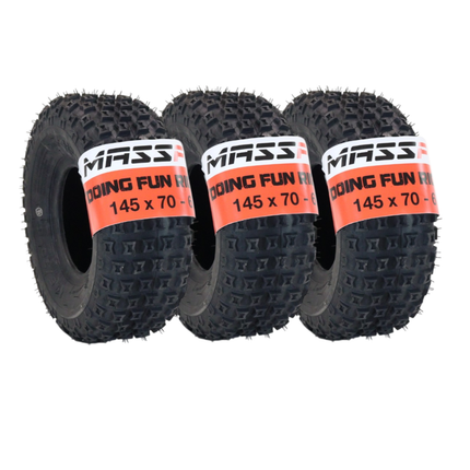 MASSFX Go Kart/ATV Tires 3 set 145x70-6 4Ply