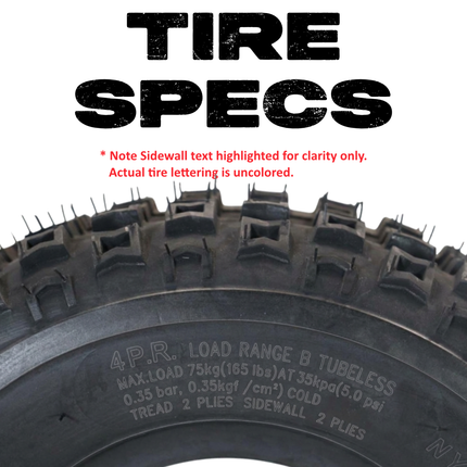 MASSFX Go Kart/ATV Tires 3 set 145x70-6 4Ply