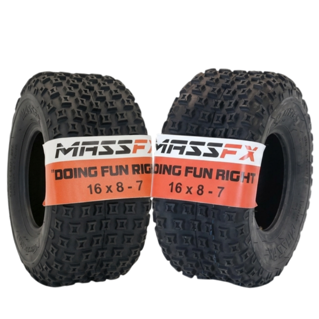 MASSFX Go Kart/ATV Tires 2 set 16x8-7 4Ply