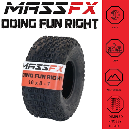 MASSFX Go Kart/ATV Tires 4 set 16x8-7 4Ply