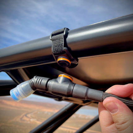 FluidLogic Wave Complete Hydration System with Wide Mouth, Stainless Steel Bottle (64oz) - Universal Rollbar Mount & Hardware for UTV & Offroad Vehicles w/ Keychain