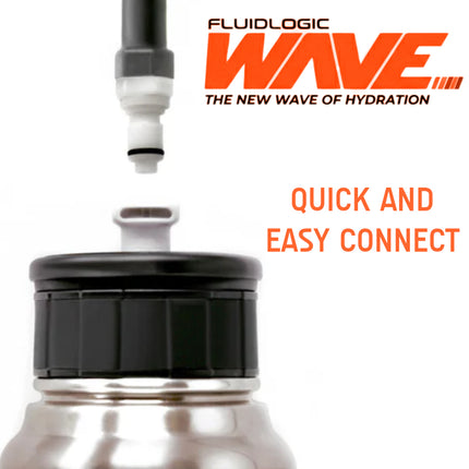 FLUIDLOGIC Wave Stainless Steel Hydration Bottle w/Quick Release Universal Rollbar Mount & Hardware For UTV, SxS and Other Offroad Vehicles (64oz) with Keychain