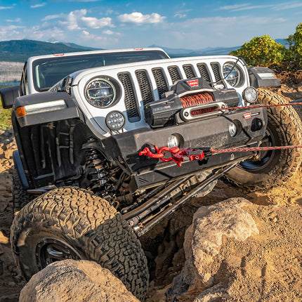 Warn ZEON 10-S Platinum 12V Electrical Utility Winch with 100 ft of 3/8 in Spydura Synthetic Rope & 10,000 lbs. - Includes Wireless Remote and EPIC Dual Pin "H" Shape Shackle Hyperlink (92815)