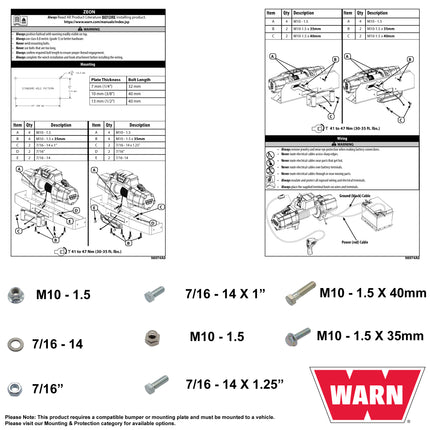 Warn ZEON 12-S Platinum 12V Electrical Utility Winch with 80 ft of 3/8 in Spydura Synthetic Rope & 12,000 lbs. - Includes Wireless Remote and EPIC Dual Pin "H" Shape Shackle Hyperlink (95960)