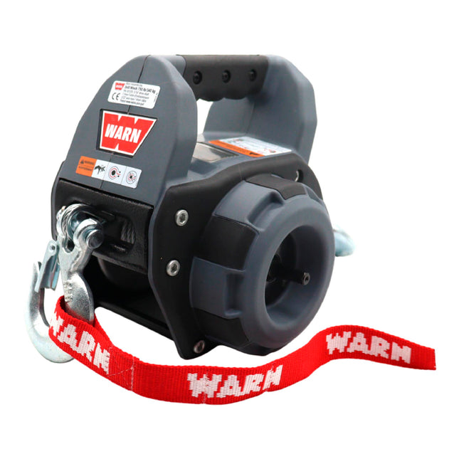 WARN Drill Winch 750 lb Capacity Portable Drilling Winch with 30 ft Steel Rope, Fairlead, Hook – Corded Electric Drill Powered Pulling Winch for Trucks, ATVs, UTVs, Trailers, & Off-Road Recovery