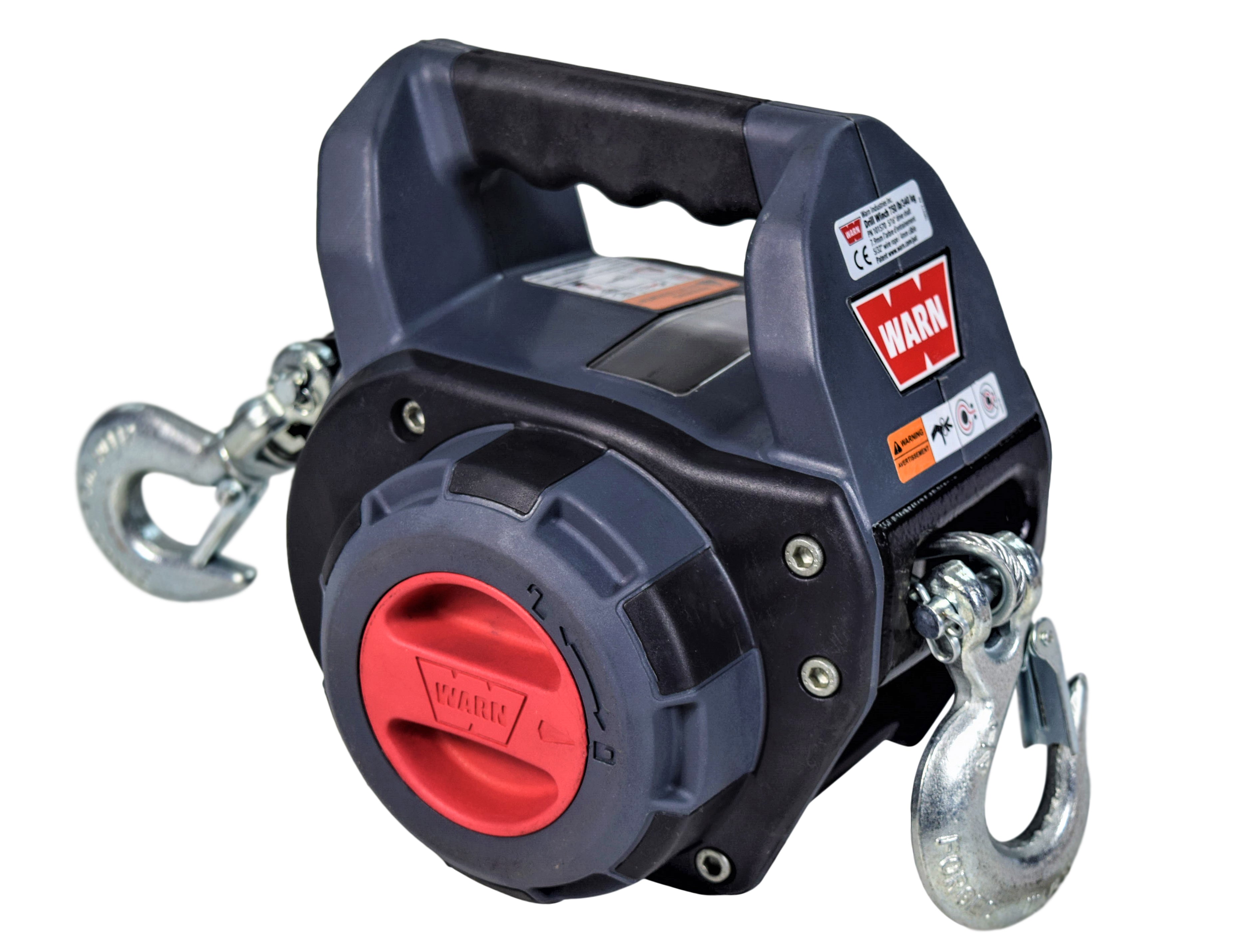  WARN 101570 Handheld Portable Drill Winch with 40 Foot Steel  Wire Rope: 750 lb Pulling Capacity , Gray : Automotive