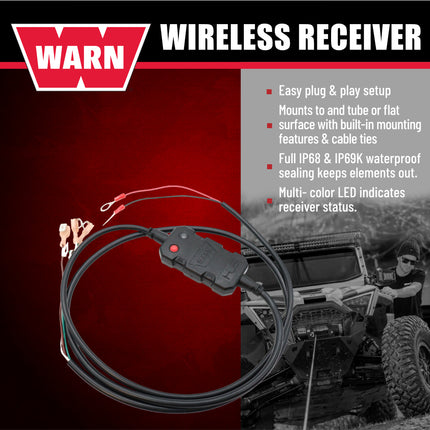 WARN 103950 HUB Wireless Receiver for Powersports Winches – Bluetooth‑Compatible Module for Smartphone Winch Control via WARN HUB App