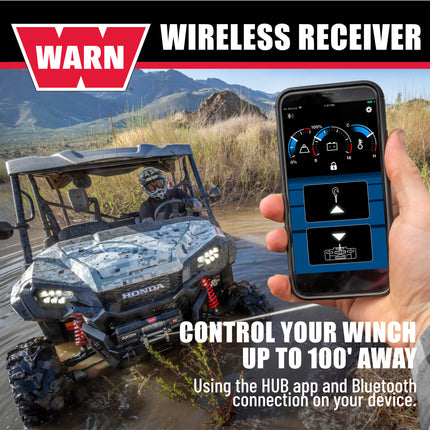 WARN 103950 HUB Wireless Receiver for Powersports Winches – Bluetooth‑Compatible Module for Smartphone Winch Control via WARN HUB App