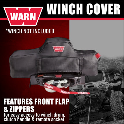 WARN 107765 Winch Cover for WARN VR and VR EVO Series Winches – Premium, Durable Black Protective Cover for Weather, UV, and Trail Damage