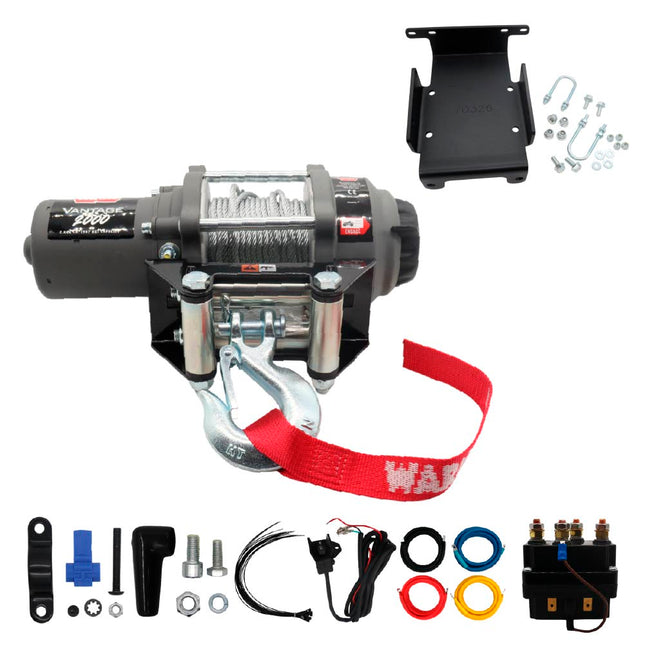 WARN Vantage 2000 Winch and Mount Kit (108212 70326) for Suzuki King Quad 450/500/700/750 (2005-2025) & QuadRacer - Heavy-Duty Steel Bolt-On Plate Compatible with ProVantage and Vantage Winches