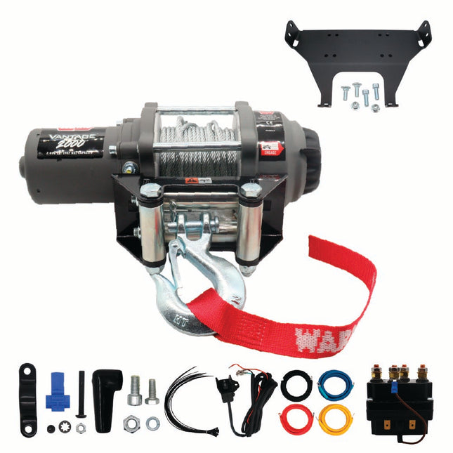 WARN 93790 Heavy-Duty Winch Mounting Kit for 2016-2022 Honda Pioneer 1000 & 1000-5 Models - Bolt-On Black Powder-Coated Steel Plate Compatible with Pro Vantage and Vantage Powersports Winches