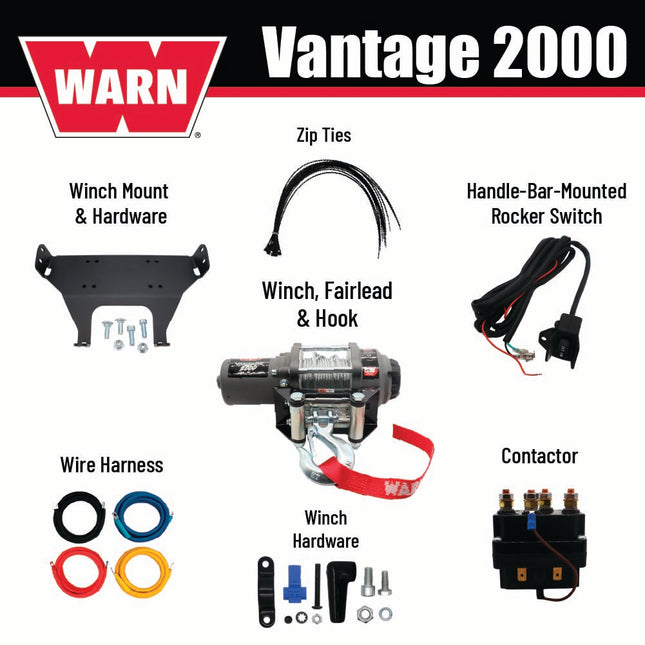 WARN 93790 Heavy-Duty Winch Mounting Kit for 2016-2022 Honda Pioneer 1000 & 1000-5 Models - Bolt-On Black Powder-Coated Steel Plate Compatible with Pro Vantage and Vantage Powersports Winches