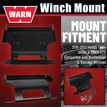 WARN  Vantage 3000 Winch with 3000 lb Pulling Power and WARN  Winch Mounting Kit for 2019–2022 Honda Talon 1000X/1000R UTVs (108213 102600)