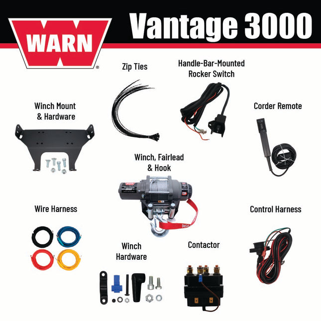 WARN 93790 Heavy-Duty Winch Mounting Kit for 2016-2022 Honda Pioneer 1000 & 1000-5 Models - Bolt-On Black Powder-Coated Steel Plate Compatible with Pro Vantage and Vantage Powersports Winches