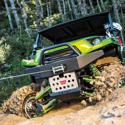 WARN Vantage 3000 12V DC ATV/UTV Winch - 3000 lb Pull Capacity, 50 Ft 3/16"  Wire Rope, Roller Fairlead, Fully Sealed Motor, 3-Stage Planetary, Handlebar Mini Rocker & Corded Remote (108213)