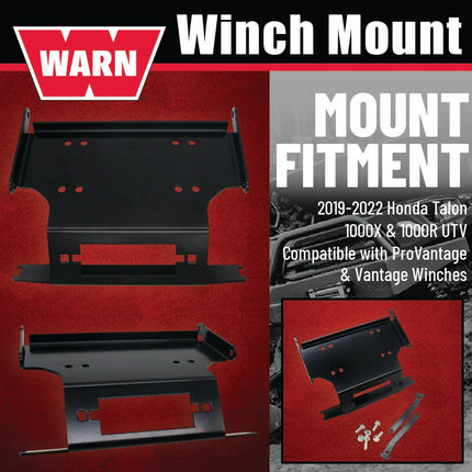WARN Vantage 4000 Winch with 4,000 lb Pulling Power and WARN  Winch Mounting Kit for 2019–2022 Honda Talon 1000X/1000R UTVs (108214 102600)