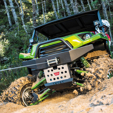 WARN Vantage 4000 12V DC Electric Winch for ATV UTV Side-by-Side - 4000 lb Pull Capacity, 55 Ft 7/32" Steel Wire Rope, Roller Fairlead, Fully Sealed, 3-Stage Planetary, Wired Remote (108214)