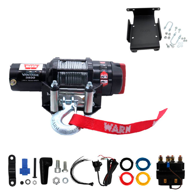 WARN ProVantage 3,500 Winch and Mount Kit (108216 70326) for Suzuki King Quad 450/500/700/750 (2005-2025) & QuadRacer - Heavy-Duty Steel Bolt-On Plate Compatible with ProVantage and Vantage Winches